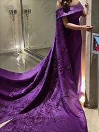 Customized Ankle Length Sheath Evening Party Gowns Women Beaded Applique Long Wrap Prom Dresses Zipper Back Vestidos Des - Matrix Studios
