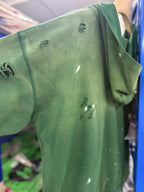 26ss Winter Green Oversize Street Outfit SATOSHI Jacket Washed Retro Distressed Splashed Ink Zipper Hoodie Men Women Loose Hoody - Matrix-studios.com