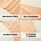 4PCS/SET Seamless Cotton Panties Women Sexy Low Waist Briefs Solid Color Breathable Female Underwear Soft  Comfortable Intimates - Matrix Studios