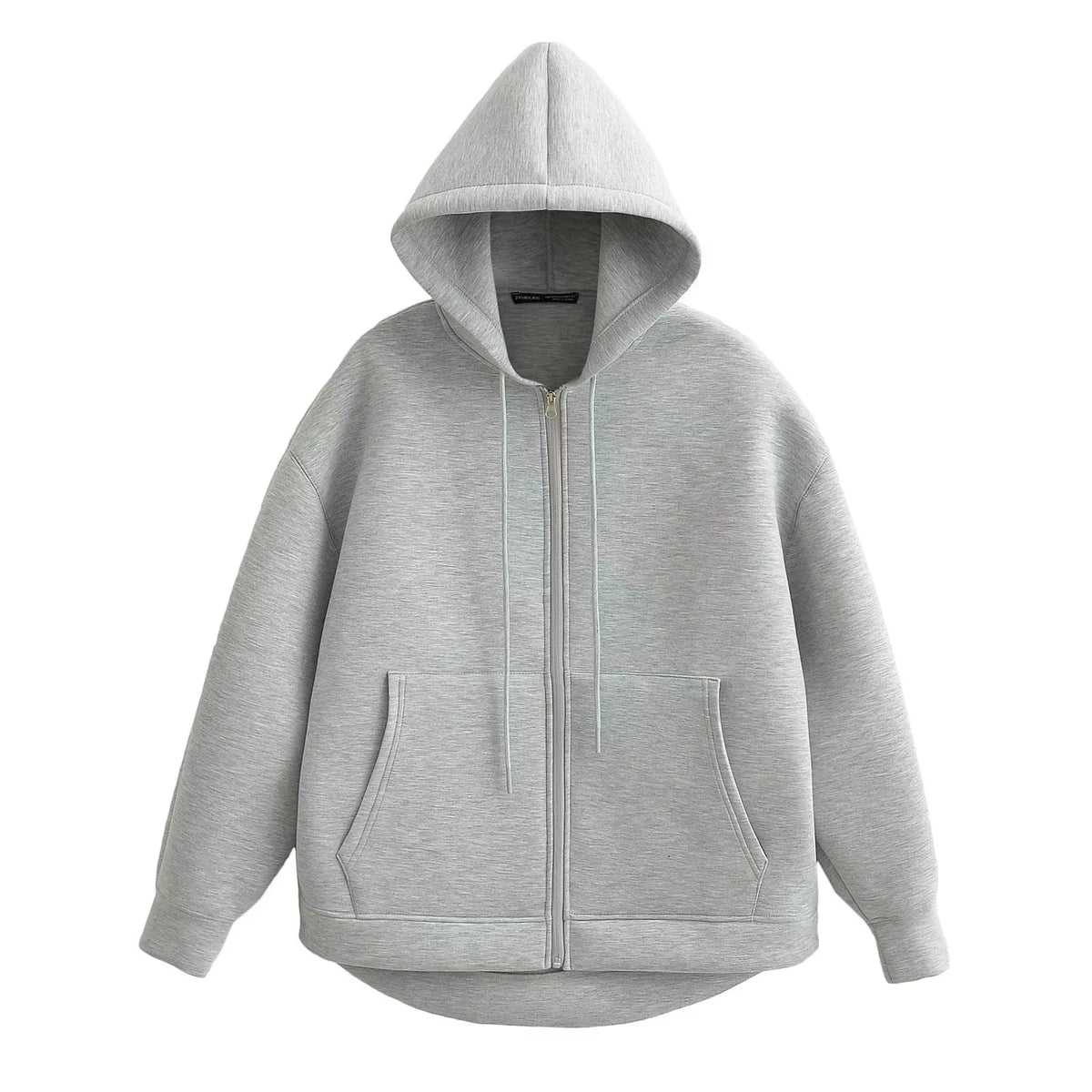 HH Autumn Women Casual Hooded Jacket Loose Oversize Zipper Hoodie Sweatshirts Solid Coat Office Lady Chic Outwear Tops - Matrix Studios