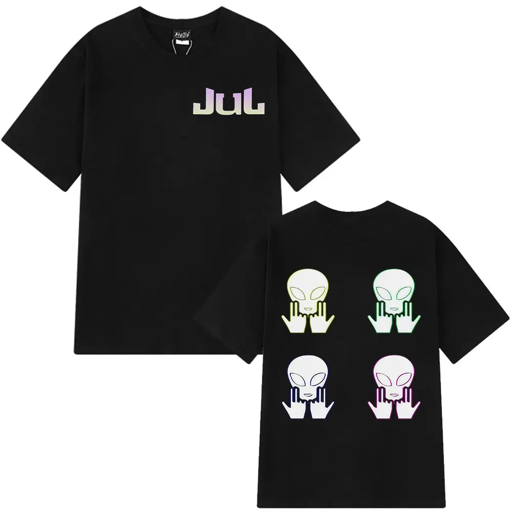 Rapper Jul Graphic Vintage T-shirt Man Woman Fashion Hip-hop T Shirt Summer Short-sleeved  Cotton Oversized Aesthetic T-shirts