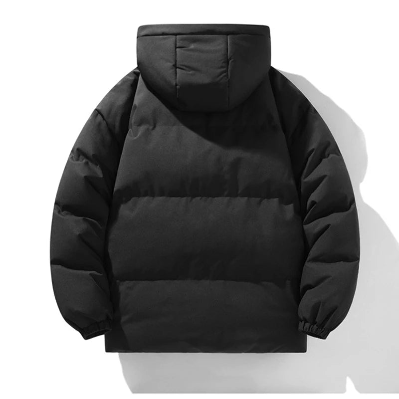 Winter Mens Warm Down Padded Jackets Fashion Man Cotton Windbreaker Hooded Parkas Men Loose Thermal Thick Zipper Coats Clothing - Matrix Studios