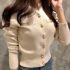 2026 Autumn Long Sleeve Fashion Women Cardigans Sweater Knitted Coat Short Casual Single Breasted Korean Slim Chic Ladies Tops - Matrix-studios.com