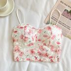 Women's Single Piece sexy Floral Vest New Style Chest Pad Sleeveless Beautiful Back for Wearing on the Outside and on the Inside - Matrix-studios.com