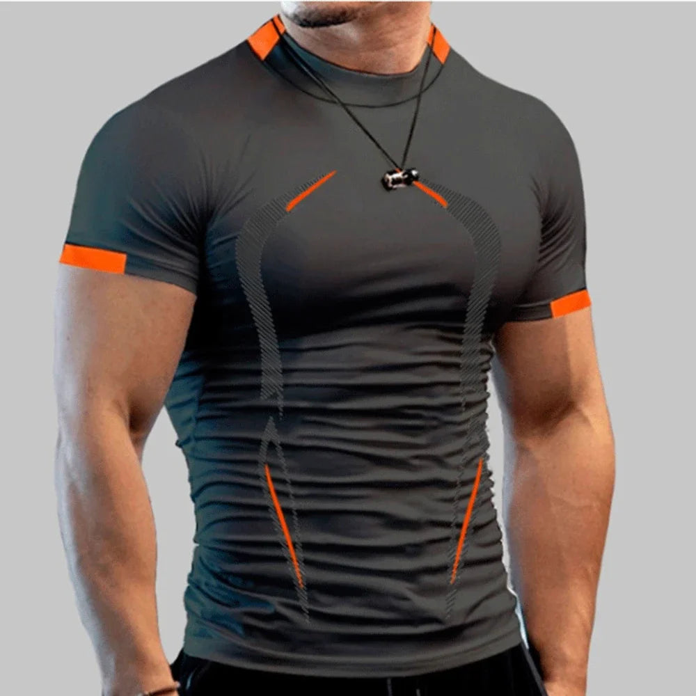 New Summer Sportswear Gym Breathable T Shirt Men Quick Drying Jogging T-Shirt Men Training Tees Fitness Tops Running T-shirt - Matrix Studios