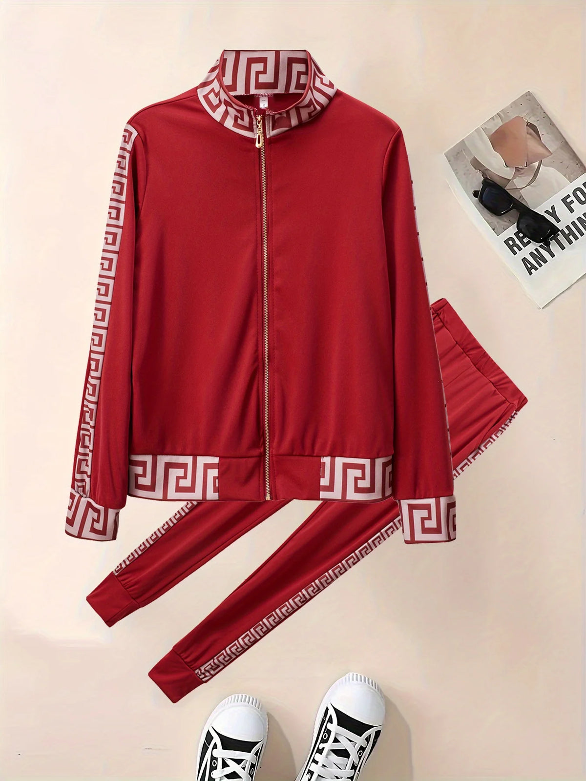 2025 Europe And The United States New Style Leisure Printing Stitching Two-piece Suit - Matrix-studios.com