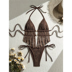2026 Hollow Out Tankini Halter Bikini Female Swimsuit Women Swimwear Padded Bather Bathing Suit Swim Two-Pieces Bikini Set K8236 - Matrix-studios.com