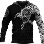 2024 New Hoodie 3d Viking Harajuku Print Pullover Men's Hooded Sweatshirt Oversized Vintage Male Clothing Fall Long Sleeve - Matrix Studios