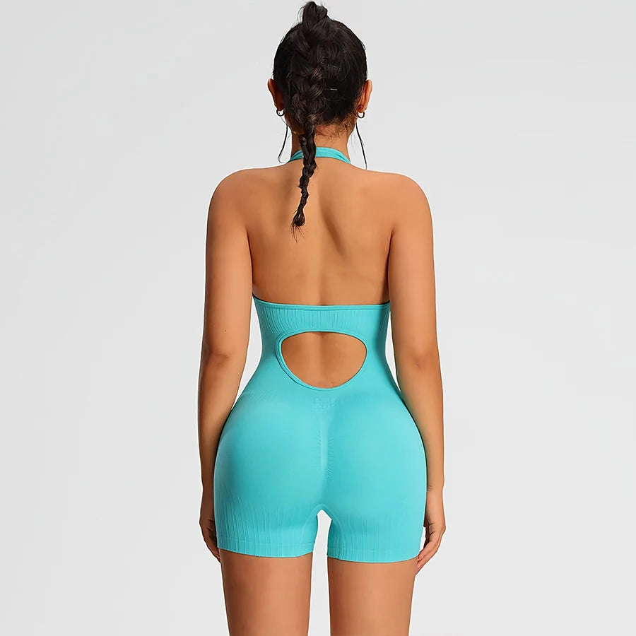 Summer Rompers Sportswear Woman Gym Combi-pants Women Jumpsuits Sport Yoga Clothes Female Fitness Overalls Shorts Bodysuit - Matrix Studios