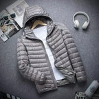 0-10℃ Men's Winter Jacket Ultra Light Duck Down Jackets Portable Hooded Puffer Feather Thin Parkas Windproof Outerwear Coat 5XL - Matrix Studios