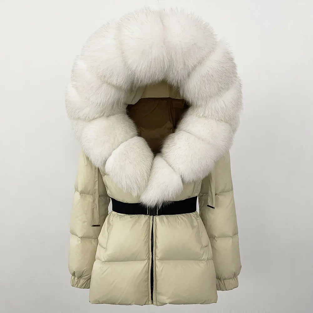 OFTBUY Winter Clothing Puffer Jacket Women Real Fox Fur Hooded Thick Warm 90% White Duck Down Coat Female Parkas Waterproof - Matrix Studios