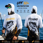 Men's Hooded Fishing Shirt UPF Sun Protection Breathable Long Sleeve Quick Dry Outdoor Angling Jersey With Face Cover - Matrix Studios