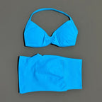 HISTELLO Gym Set 2 Piece Women Strappy Yoga Bra Top Workout Scrunch Shorts Sports Suit Fitness Clothes Seamless Yoga Set - Matrix-studios.com