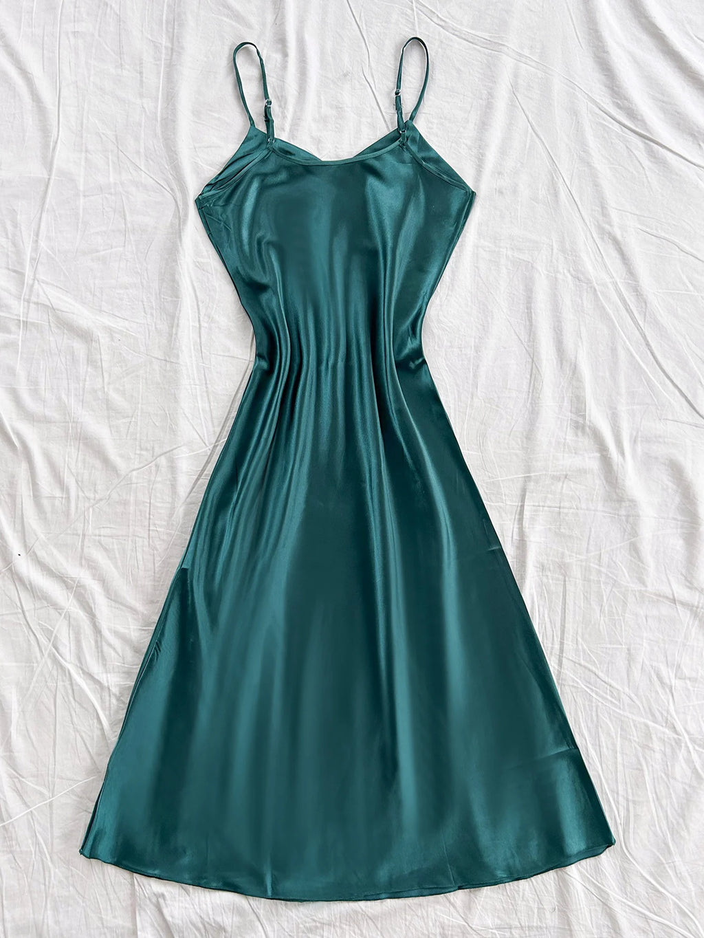 Elegant Women's Nightdress Sexy Comfortable Long Slip Dress Solid Color Pajamas For Women - Matrix-studios.com