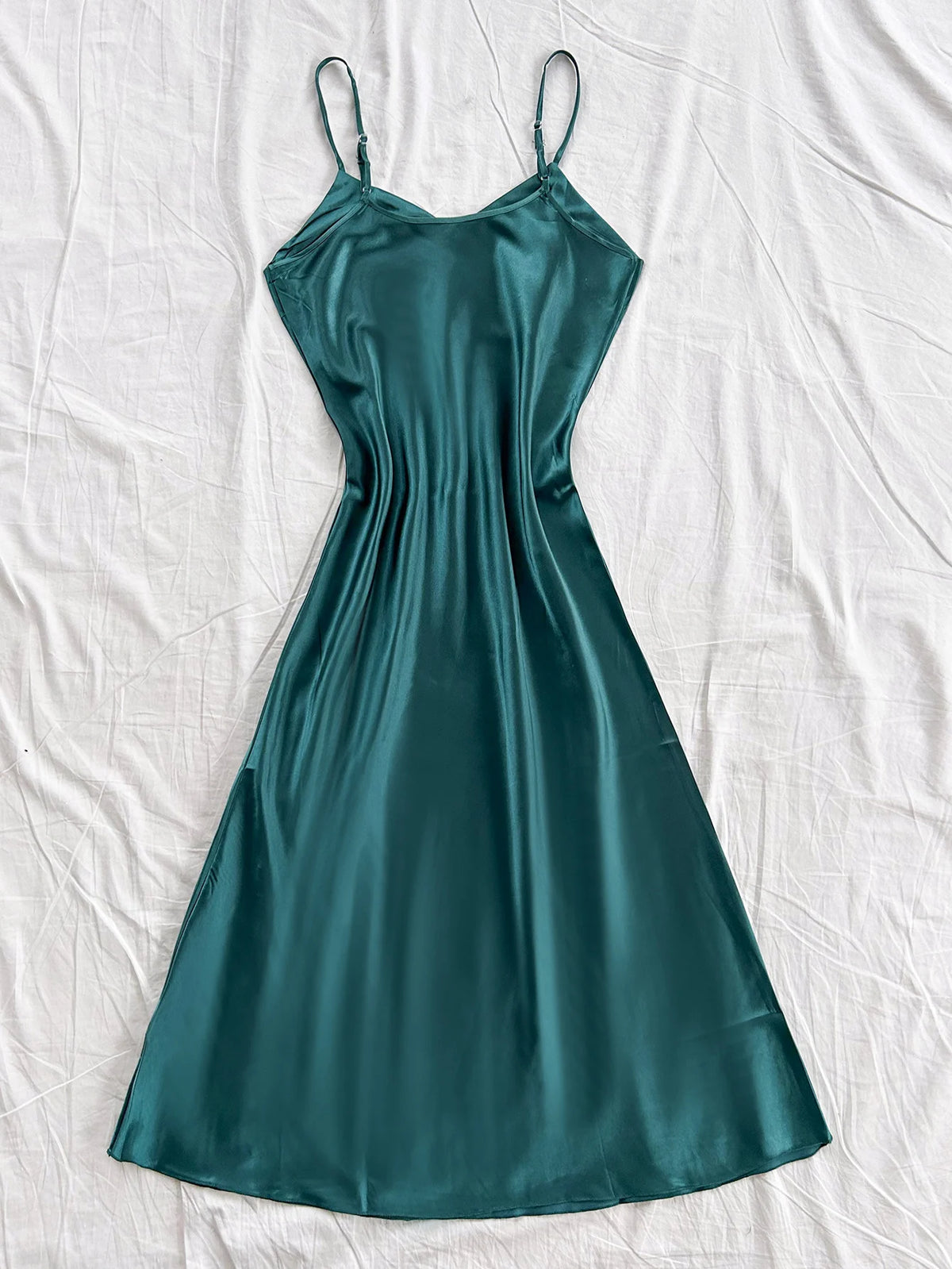 Elegant Women's Nightdress Sexy Comfortable Long Slip Dress Solid Color Pajamas For Women - Matrix-studios.com