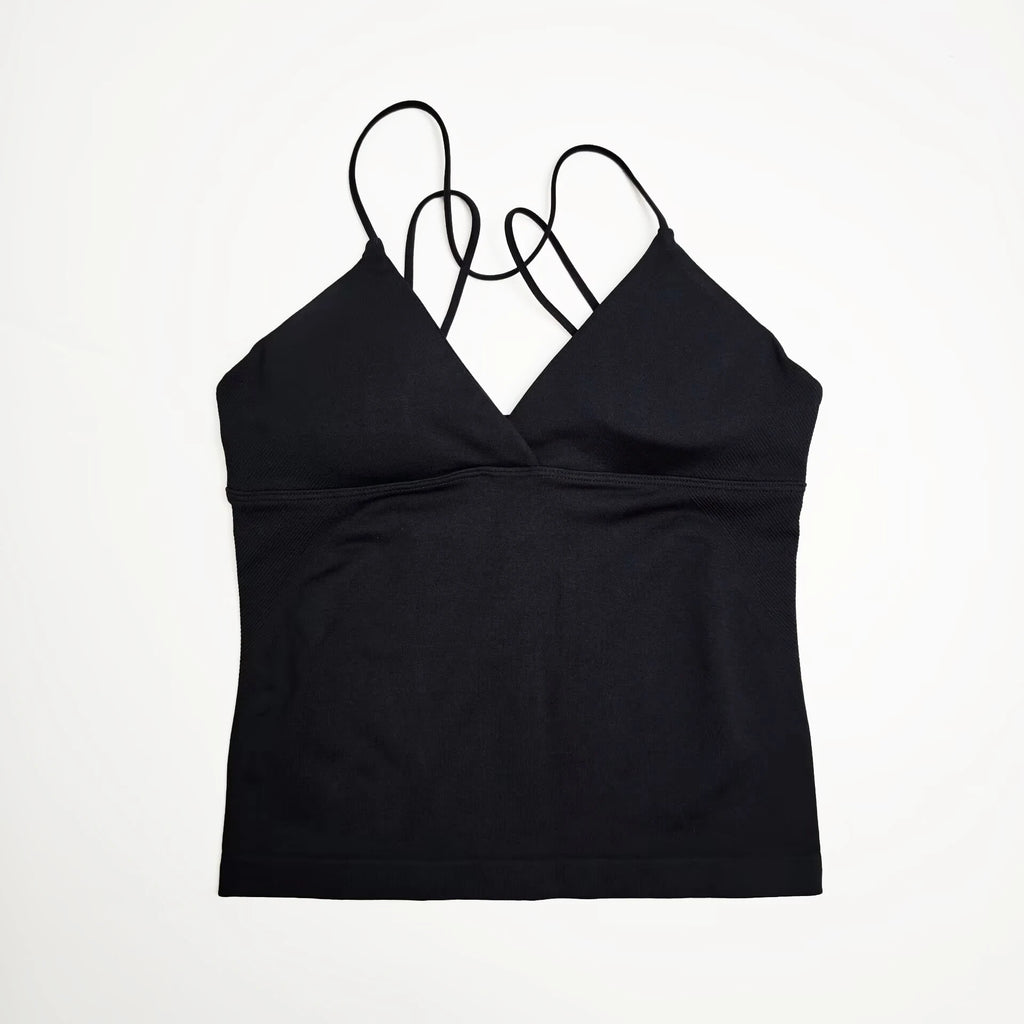 NCLAGEN Vision Twist Front Longline Top Women's Seamless Thin Straps Yoga Gym Workout Vest Running Tank Tops Fitness Clothing - Matrix-studios.com