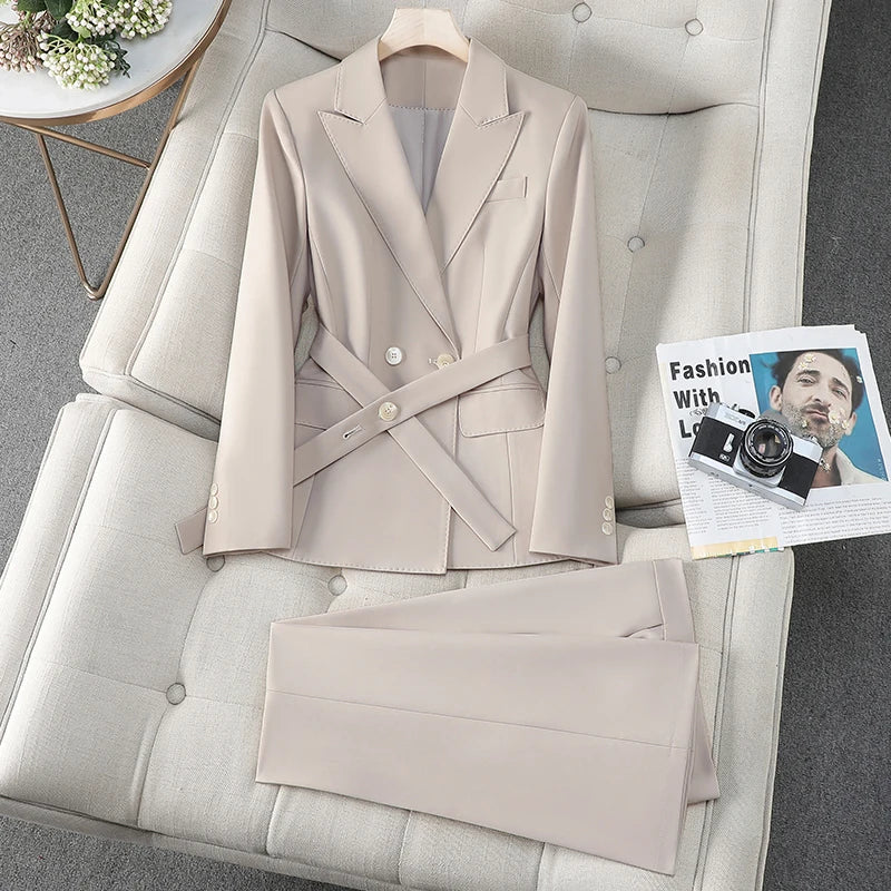 ZJYT Korean Fashion Commuter Blazer Pants Set for Woman 2 Pieces Matching Sets Autumn 2026 Elegant Lady Jacket and Trousers Suit - Matrix-studios.com