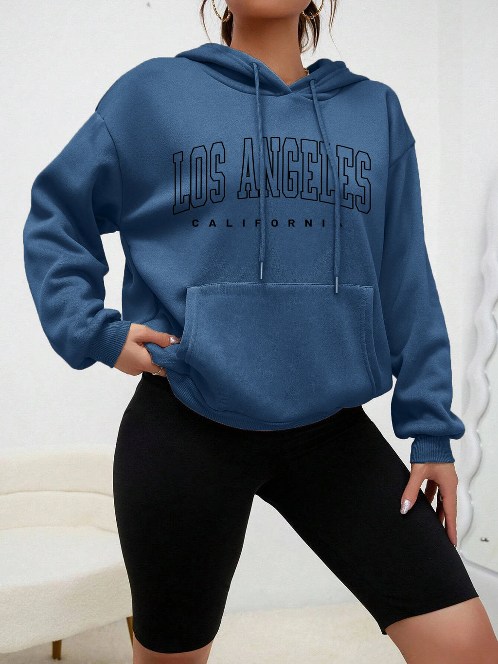 Los Angeles Art Letter Design Women Hoodies American Style Casual Hoody Autumn Hip Hop Female Hoodie Casual Fleece Clothing - Matrix Studios