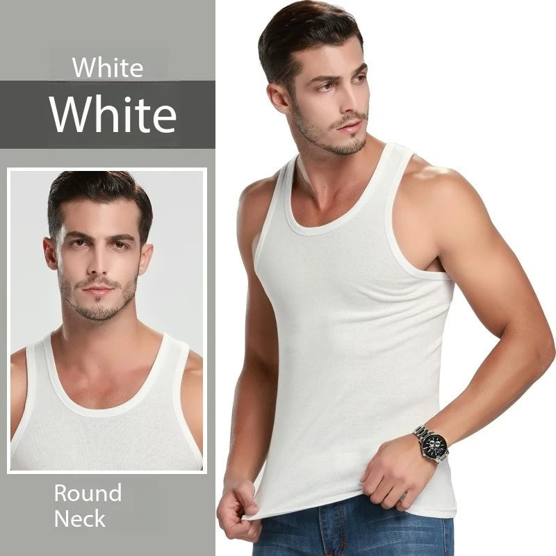 1 Pack Men To Multi-size Solid Color Tight Vests For Teenagers Comfortable Cotton Sleeveless T-shirts Sports Running Tops - Matrix Studios