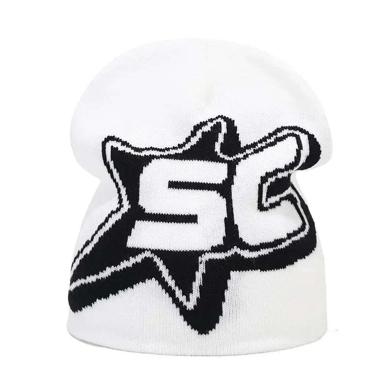 Y2K Letter Knitted Winter Autumn Beanie Cap Men Women Kanye Beanies Gorras Hombre Top Warm Skiing Hat Ear Hats Hip Hop Skullcap - Matrix-studios.com