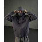 2025 Autumn Men Balaclava Y2K Gothic Harajuku Winter New Item Double Hooded Sweatshirt Men's Hooded Mask Zipper Sportswear Women - Matrix Studios