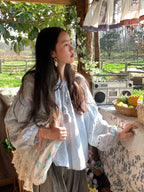 Women New Spring Floral Embroidery Blouse Vintage Casual Long Sleeve Shirt Top - Matrix-studios.com