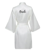 Satin Silk Robe Bride Robe Women Wedding Robe Bridesmaid Robes Dressing Bridal Robes Black - Matrix-studios.com