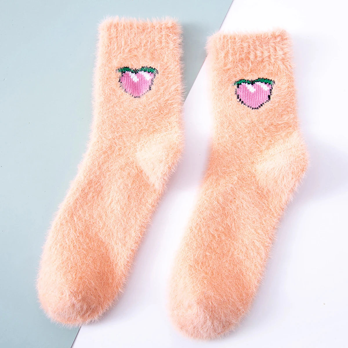 6/5/4/3/2/1Women's Warm Solid Color Floor Socks Non Slip Plush Knitted Coral Fleece Socks No Show Socks - Matrix Studios