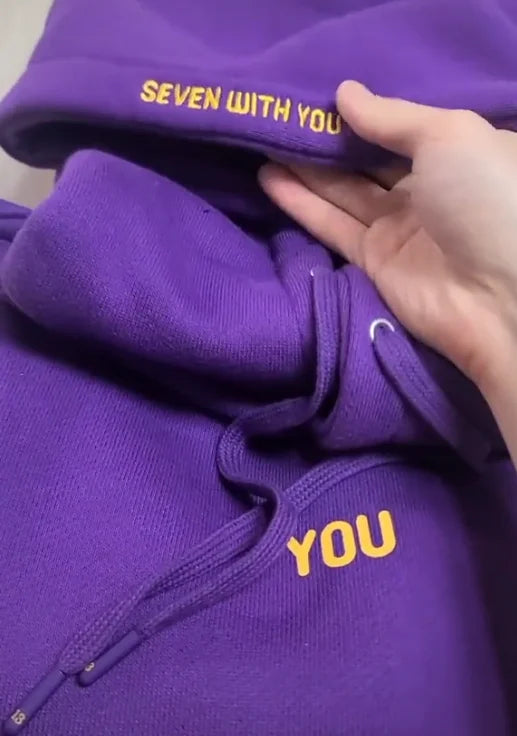 2025 Original  Hoodie Printed Seven With You 13 You Never Walk Alone Digital File Jimin Merch For Fans Card Purple Sweatshirt - Matrix Studios
