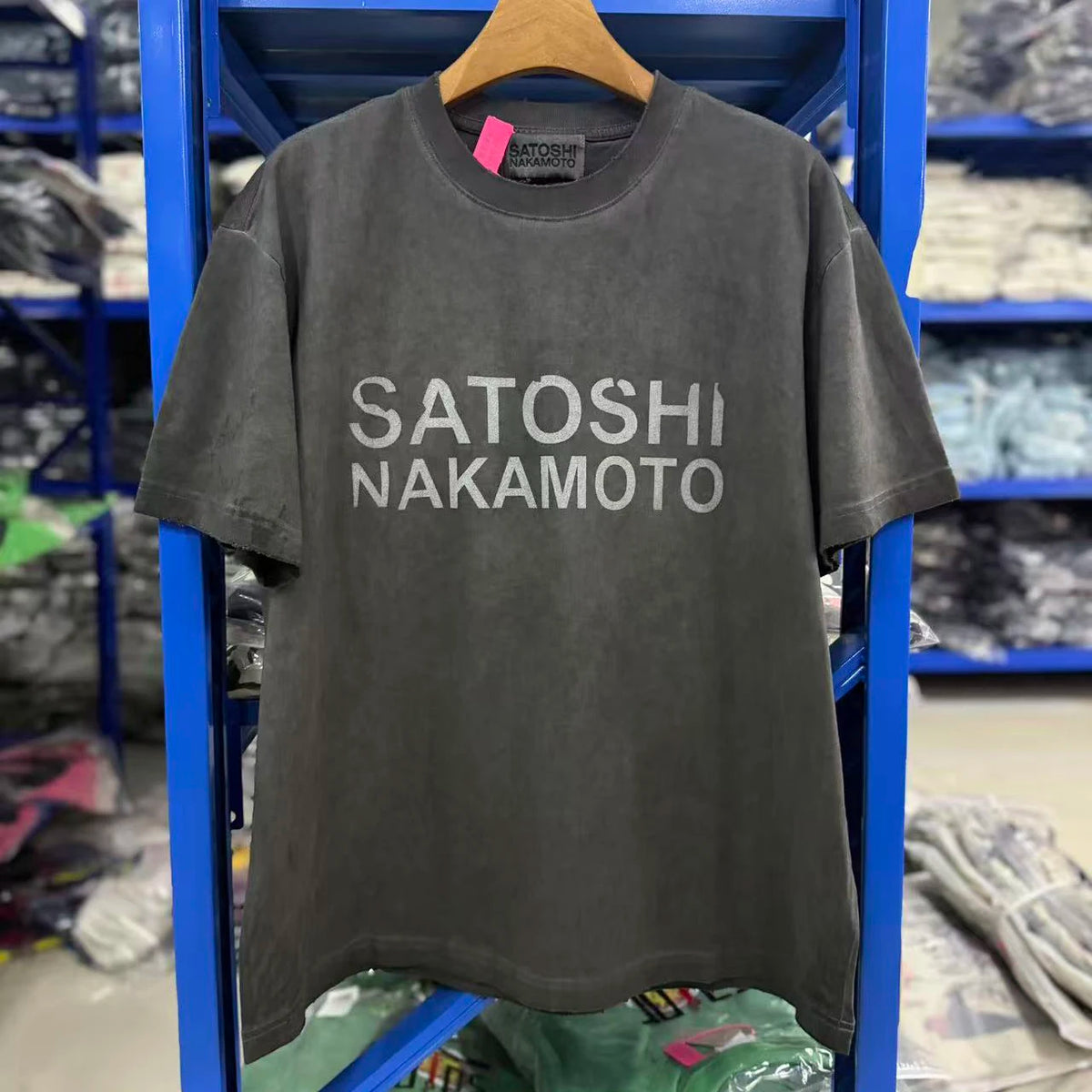 American Trend Brand SATOSHI Classic Vintage Print T-shirt New High Street Fashion Style Short-sleeved for Both Men and Women - Matrix-studios.com