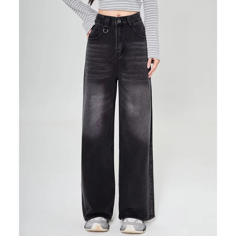Summer Men Baggy Jeans Unisex Vintage American Style Straight Wide Leg Denim Pants Fashion Brand Hot Sale Casual Trousers - Matrix Studios
