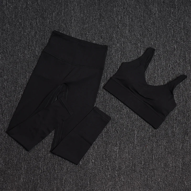 TRY TO BN Gym Sets Woman 2 Piece Sports Bra High Waisted Leggings Fitness Sportswear Women's Tracksuit Yoga Wear Workout Clothes - Matrix-studios.com