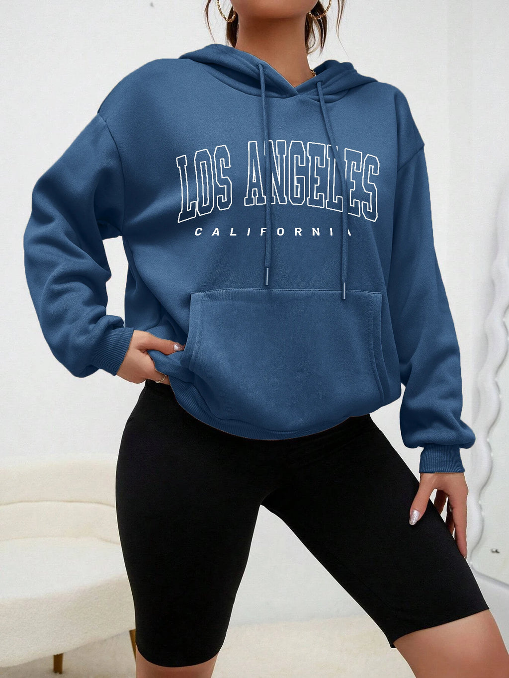 Los Angeles Art Letter Design Women Hoodies American Style Casual Hoody Autumn Hip Hop Female Hoodie Casual Fleece Clothing - Matrix Studios