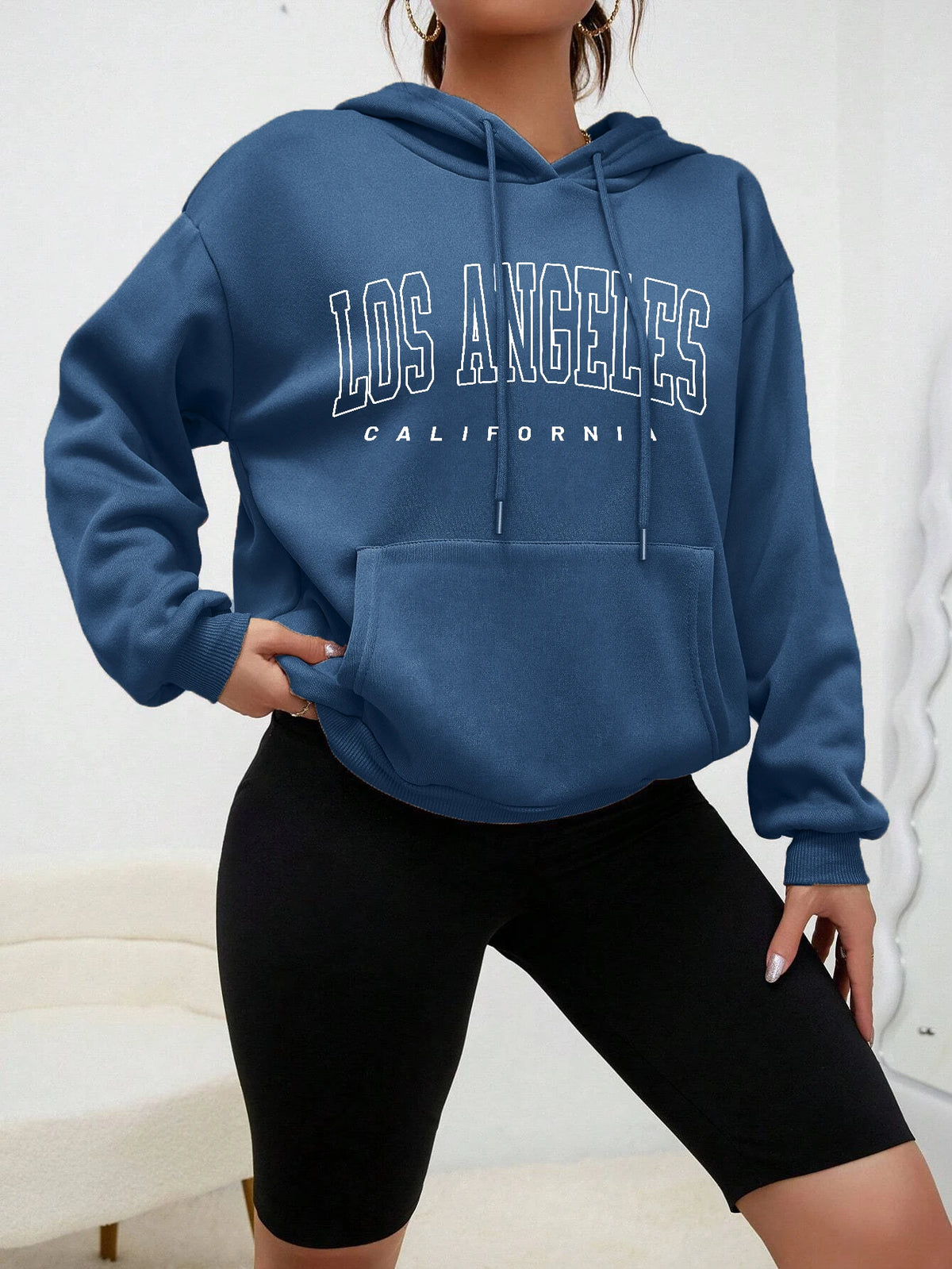 Los Angeles Art Letter Design Women Hoodies American Style Casual Hoody Autumn Hip Hop Female Hoodie Casual Fleece Clothing - Matrix Studios