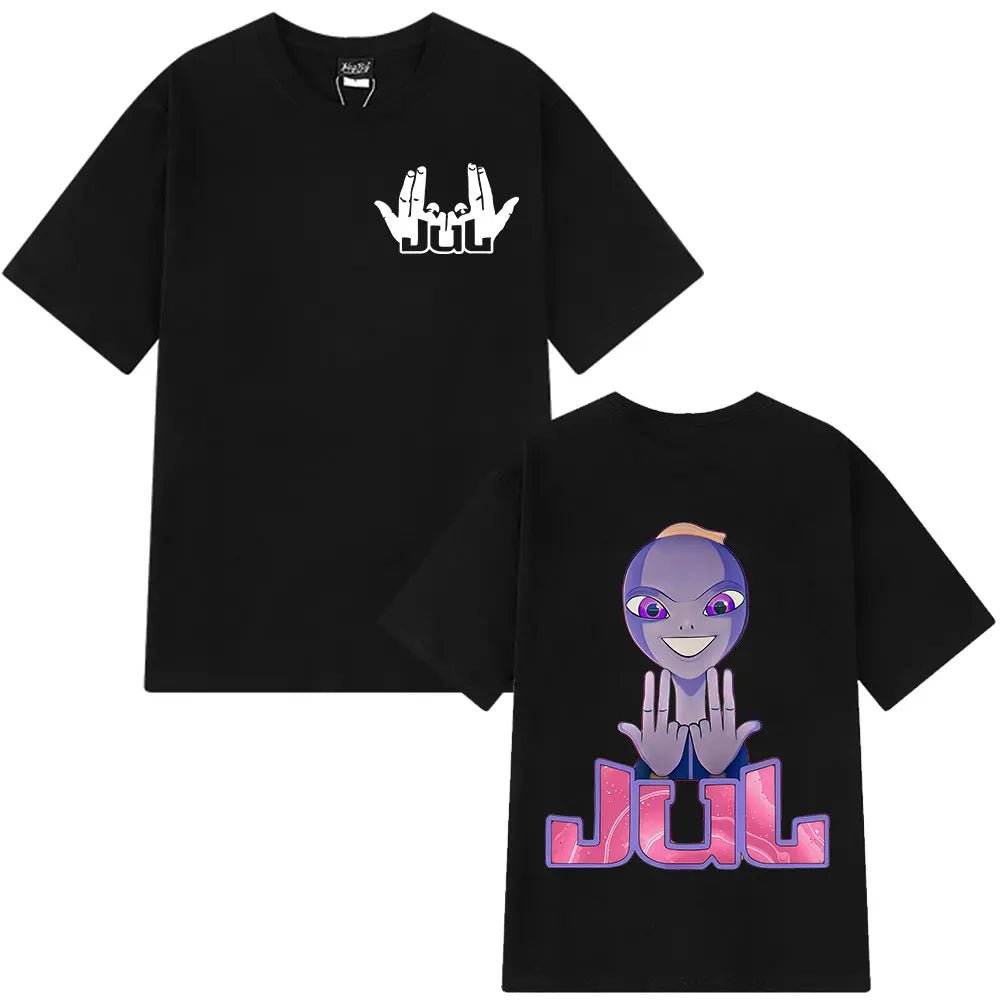 Rapper Jul Graphic Vintage T-shirt Man Woman Fashion Hip-hop T Shirt Summer Short-sleeved  Cotton Oversized Aesthetic T-shirts