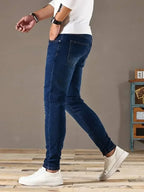 2025 Spring New Mens Slim Fit Classic Skinny Jeans Casual Street Style Casual Mens Skinny Jeans Male Slim Fit Pencil Denim Blue - Matrix Studios