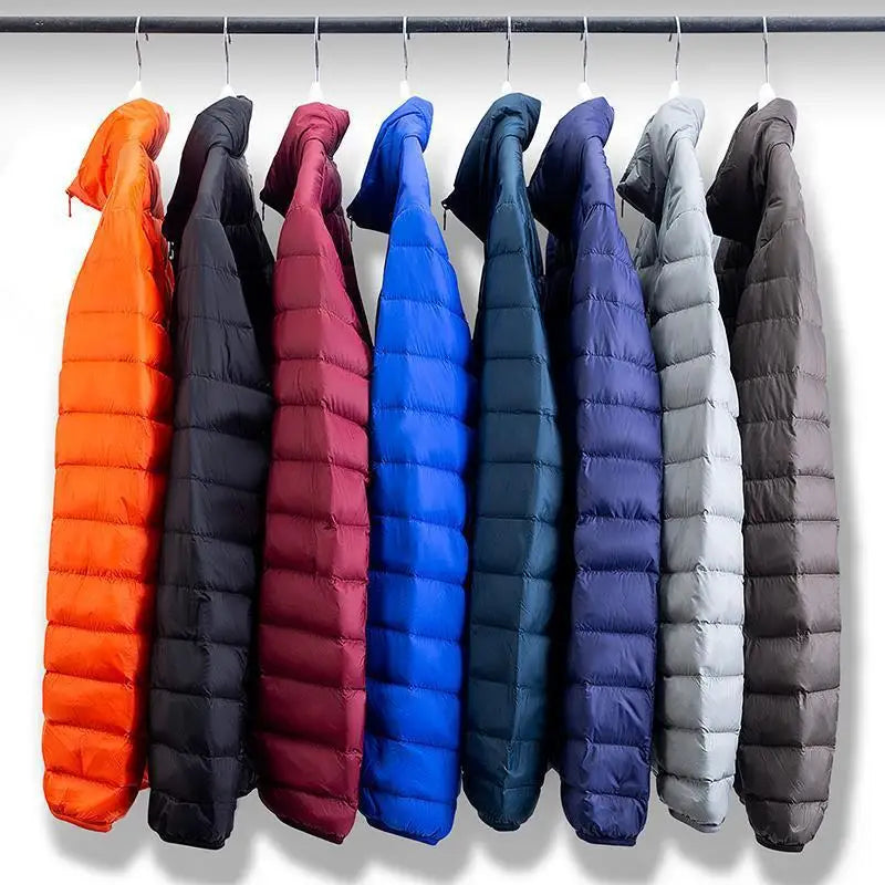 Men Parkas Down Cost Stand Collar Zipper Parka Outerwear Loose Cardigan Solid Pockets Spliced Winter Casual Long Sleeve - Matrix Studios