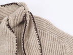 2025 Winter New Sweet and Fashionable Stand up Collar Long Sleeve Bow Decoration Knitted Sweater for Women - Matrix Studios