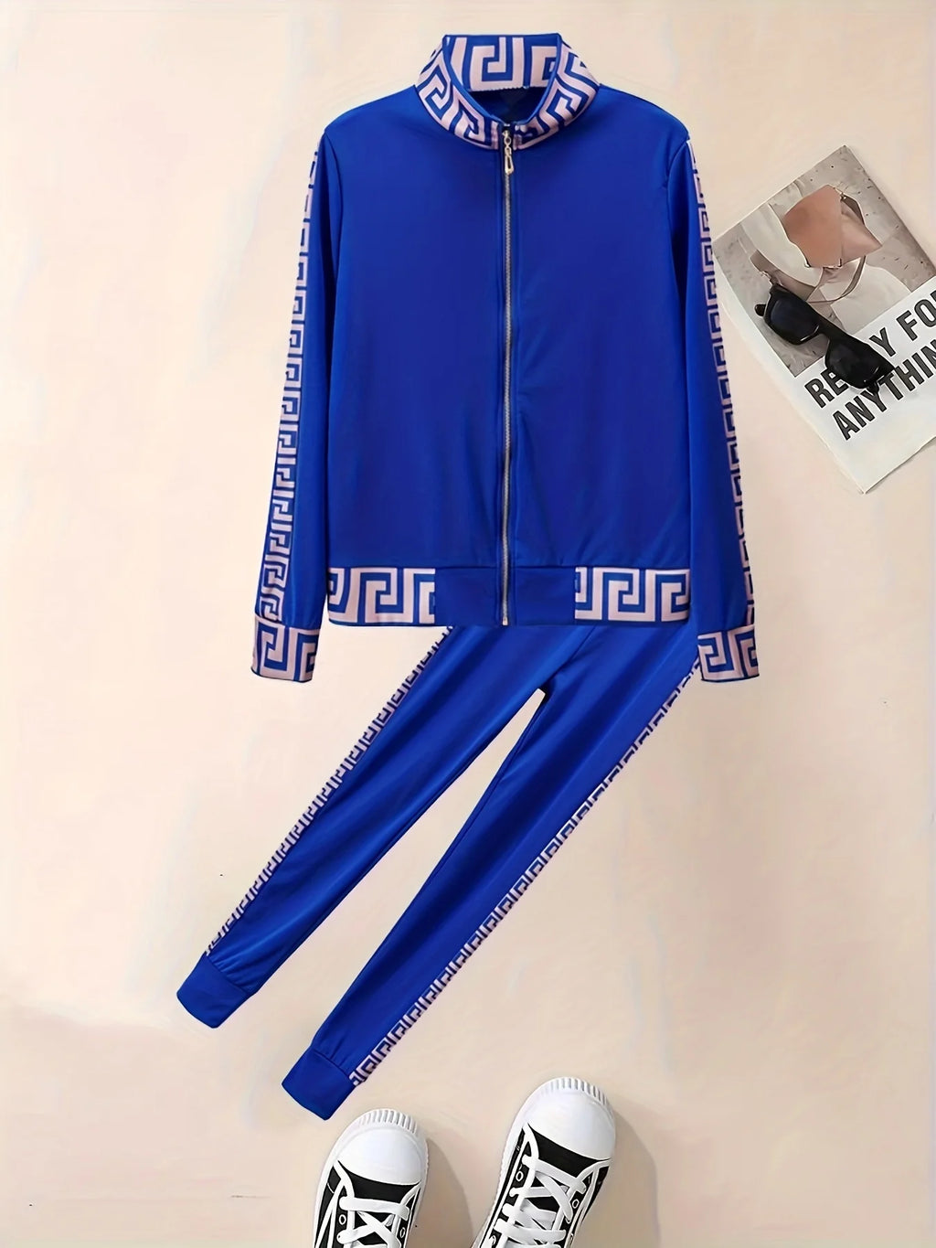 2025 Europe And The United States New Style Leisure Printing Stitching Two-piece Suit - Matrix-studios.com