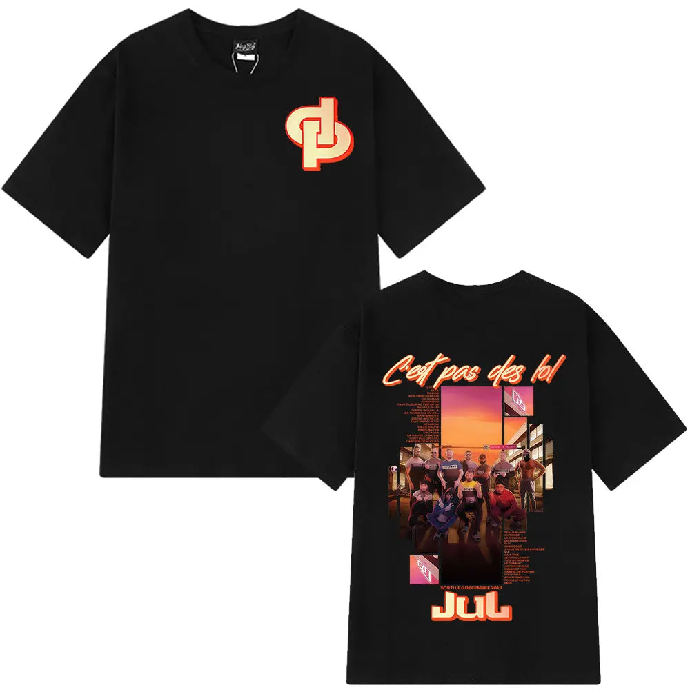 Rapper Jul Graphic Vintage T-shirt Man Woman Fashion Hip-hop T Shirt Summer Short-sleeved  Cotton Oversized Aesthetic T-shirts
