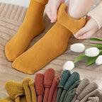 4 Pairs Winter Warm Solid Women Socks Thicken Thermal Socks Black Skin Seamless Snow Sock Unisex Socks - Matrix Studios