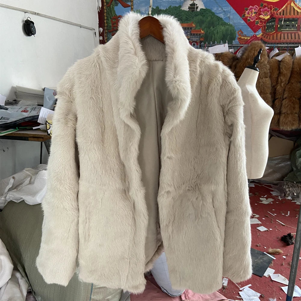 Fancy Rani Real Fur Coat Women Natural Rabbit Winter Jacket Leather And Fur Women's Long Clothing Female Outerwears With 2025 - Matrix Studios