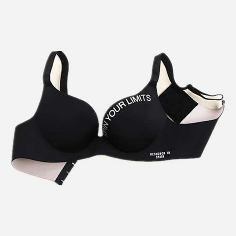 Simplicity Letters Printed Bra Sexy Deep V Thin Women's Lingerie Seamless Cup Surface Bralette No steel rings gather Brassiere 2027 - Matrix Studios
