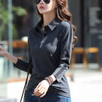 European Station Long sleeved T-shirt Women's Summer New Fashion Light Luxury Pure Cotton Polo Neck Casual Large Size Loose Top - Matrix-studios.com