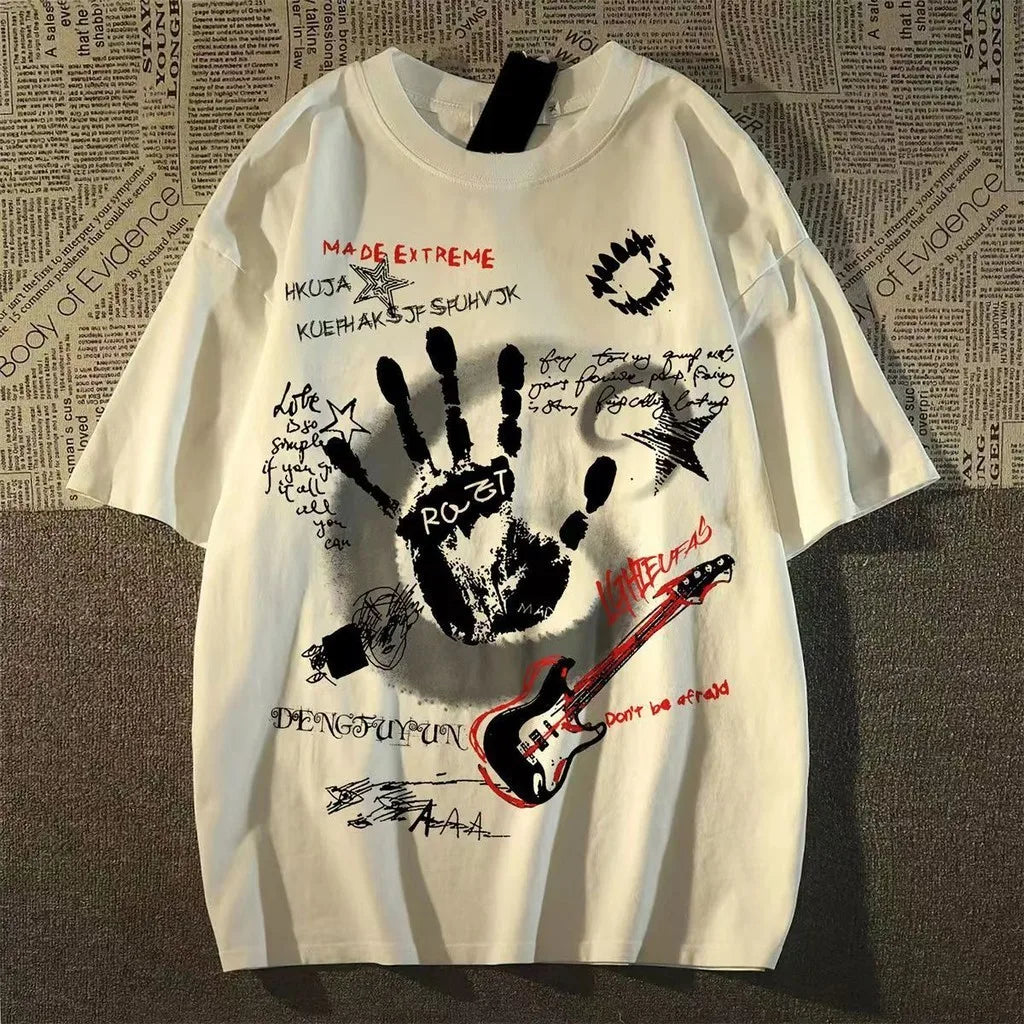 American Vintage Round Neck Short Sleeved T-shirt Men/Women Korean Inst Summer New Top - Matrix-studios.com