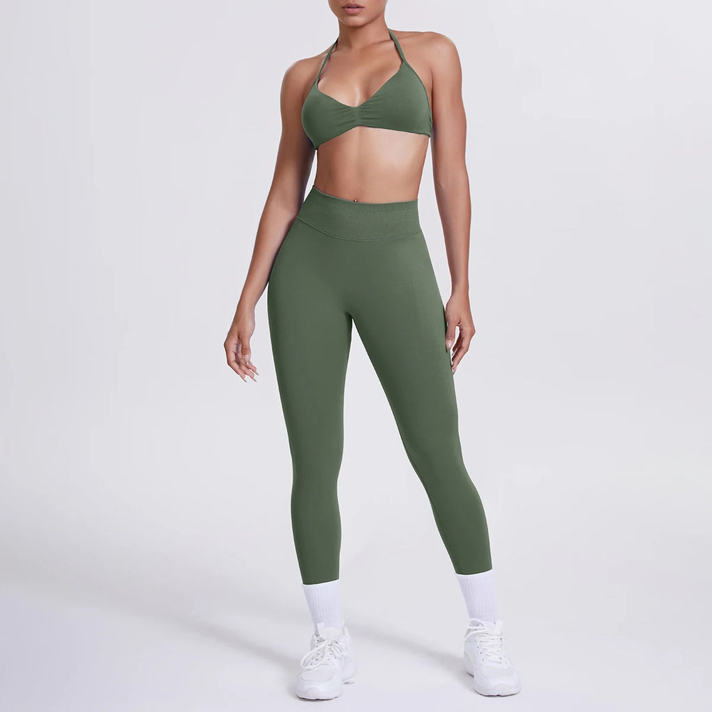 Women 2pcs Patchwork Sport Yoga Suit Training Sleeveless Sport Gym Tops Tummy Control Slimming Booty Leggings Yoga Suit Sports - Matrix-studios.com