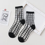Summer Lace Mesh Transparent Women Socks Ultra-thin Breathable Women Girls Short Socks Harajuku Vintage Streetwear Crew Socks - Matrix Studios