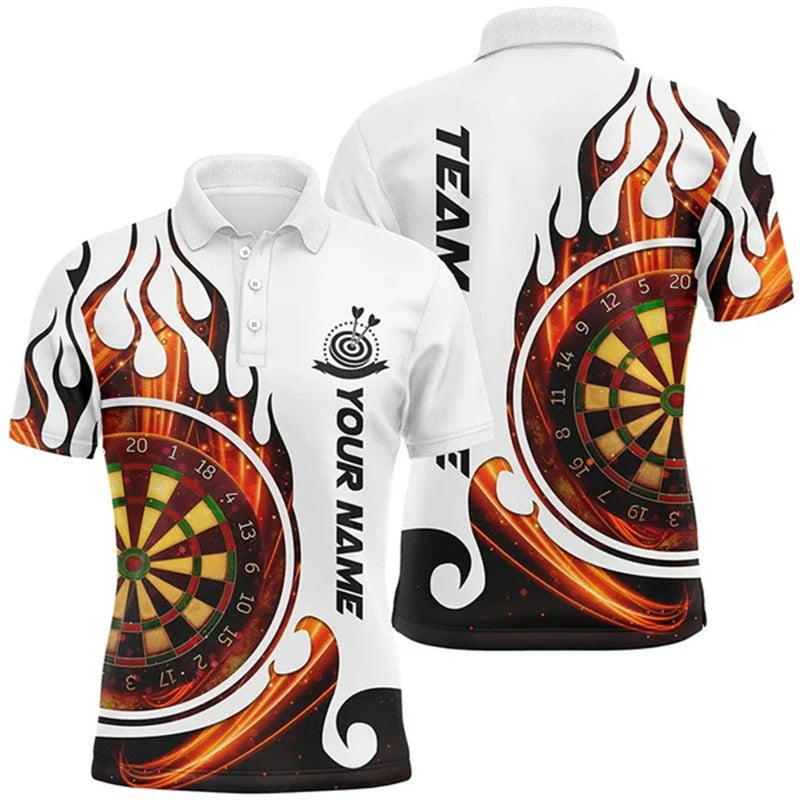 Cool 3D Funny Personalized Flame Darts Custom Darts Polo Shirt For Women Darts Team Jerseys Outfits Gifts For Darts Lovers Tops - Matrix-studios.com