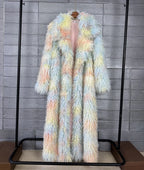 DEAT 2026 Autumn Winter New Fashion Beach Wool Faux Fur Coat For Women Suit Collar Solid Color Long Overcoat Female 11A07448 - Matrix Studios