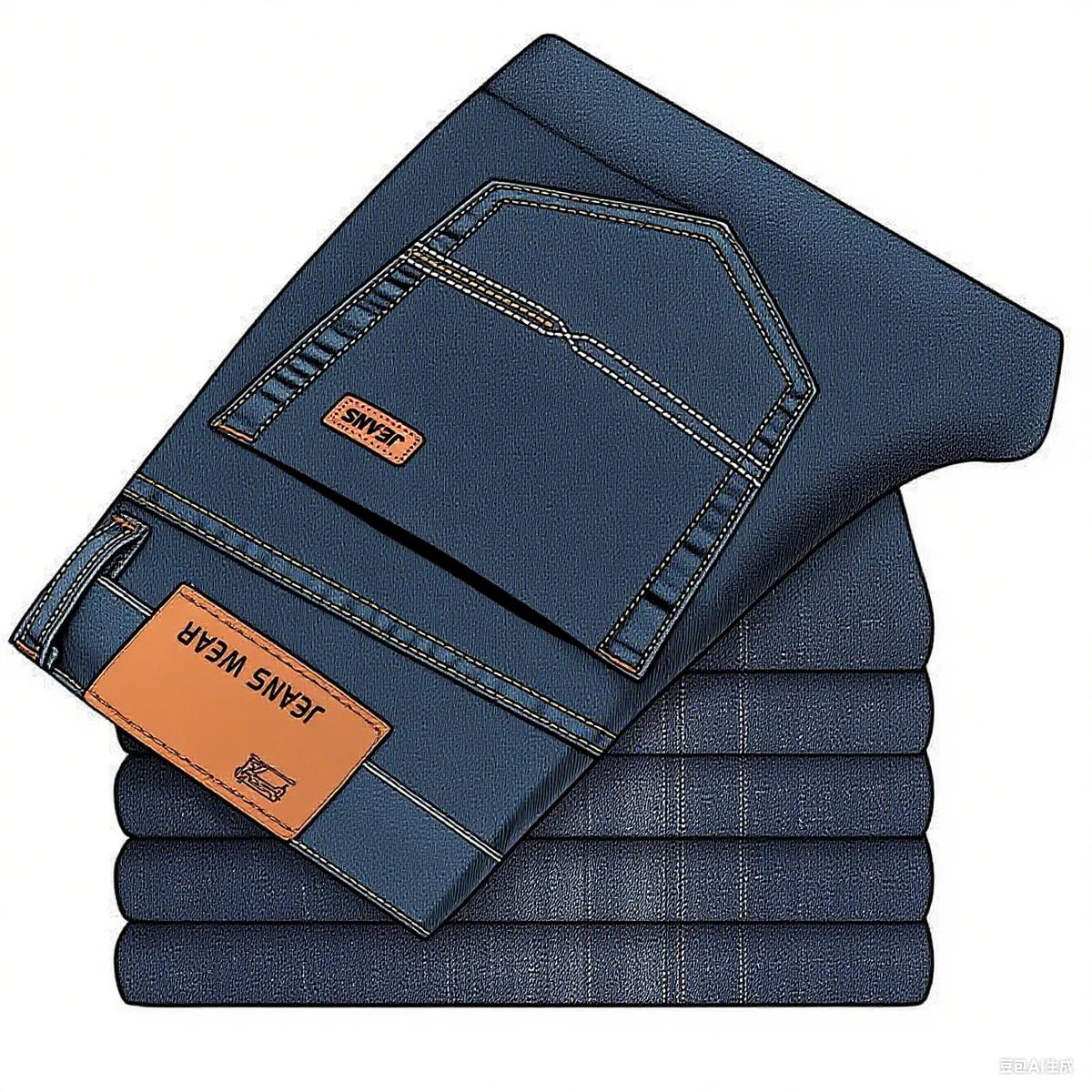 2025 men's fashion business jeans classic style casual elastic slim fit jeans men's denim pants black blue - Matrix Studios